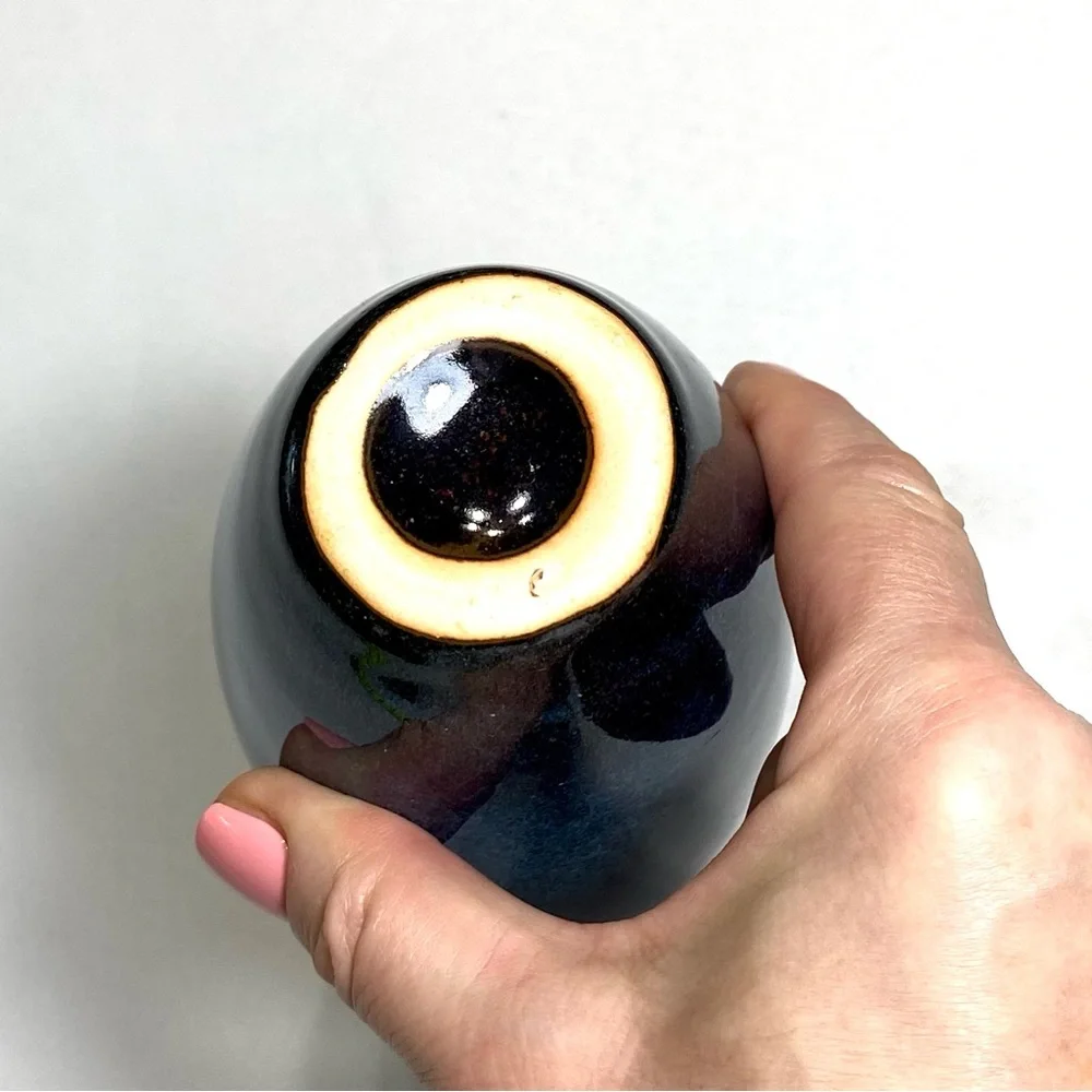 Vase CLYTYOPK Ceramic glazed Vase Modern Farmhouse Decoration cobalt Blue